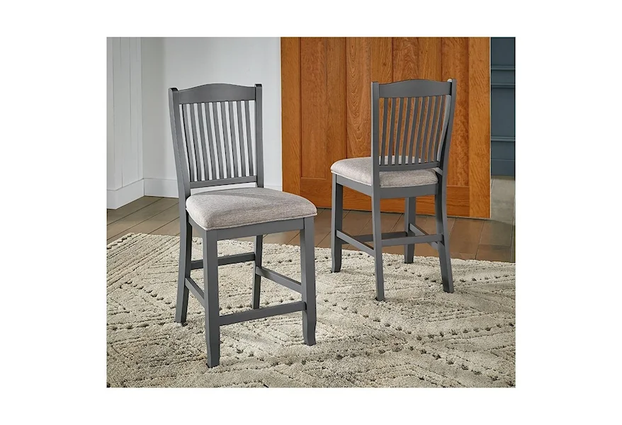 Port Townsend Slatback Upholstered Stool by AAmerica at Esprit Decor Home Furnishings